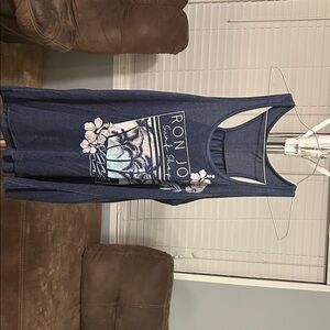 Ron Jon Blue Tank Top with Tropical Print